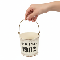 Produkt Wiadro dekoracyjne z uchwytem „Oryginał 1982” Kremowe Ø12/10cm Zestaw 2×2-częściowy