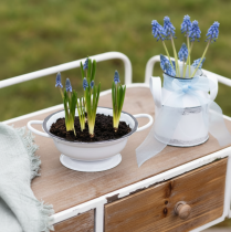 Produkt Metalowa miska dekoracyjna, biało-czarna, Ø16,5 cm, wys. 6,5 cm, 4 sztuki