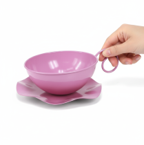 Produkt Kubek metalowy Ø16cm wys.9cm Kubek dekoracyjny ze spodkiem Różowy 2 szt.
