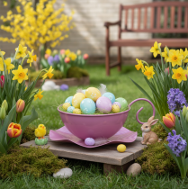 Produkt Kubek metalowy Ø16cm wys.9cm Kubek dekoracyjny ze spodkiem Różowy 2 szt.