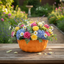 Produkt Metalowa dekoracyjna forma do pieczenia ciasta Bundt w kolorze pomarańczowym Ø23cm H12cm