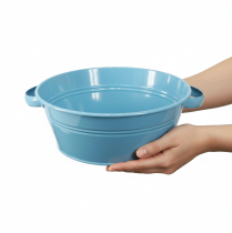 Produkt Miska okrągła z uchwytem, miska dekoracyjna, misa na kwiaty, niebieska, Ø33,5 cm
