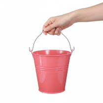 Produkt Dekoracyjna różowa metalowa doniczka 26x22,5x23cm 6l