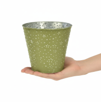 Produkt Doniczka metalowa, gwiazdki, zielono-srebrna, Ø16cm