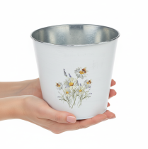 Produkt Doniczka metalowa biała, Ø16cm, wys. 14,5cm