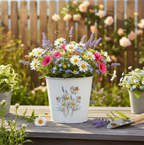 Produkt Doniczka metalowa donica na białe kwiaty 12,5 cm W11,5 cm