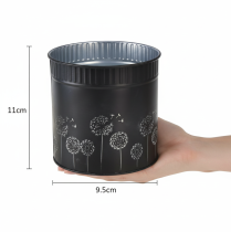 Produkt Doniczka z mniszkiem lekarskim, czarna, Ø9,5cm, wys.11cm