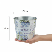 Produkt Mała metalowa doniczka/saszetka na hortensję, Ø17,5cm, wys.16cm