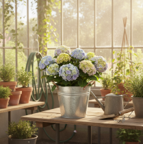 Produkt Doniczka metalowa z uchwytami, wiaderko ozdobne, Ø16cm H15cm