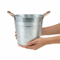 Produkt Doniczka z uchwytami, ozdoba metalowa, Ø19cm, wys. 17cm