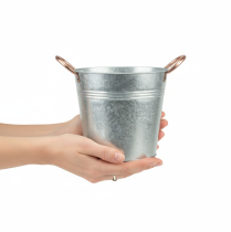 Produkt Doniczka metalowa z uchwytami, wiaderko ozdobne, Ø16cm H15cm