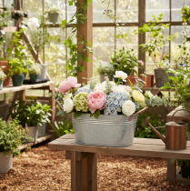 Produkt Misa na kwiaty z uchwytami, misa dekoracyjna, metal, 17,5×12×9 cm