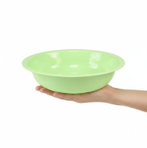 Produkt Dekoracyjna metalowa miska z efektem emalii, zielona limonkowa, 25 cm