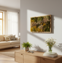 Produkt Obraz z mchu, prawdziwy zakonserwowany mech i gałązki, naturalny, 60×40cm