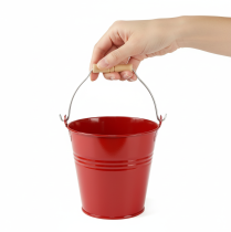 Produkt Dekoracyjne metalowe wiadro/doniczka, czerwone, Ø22 cm, wys. 21,5 cm, 6 l