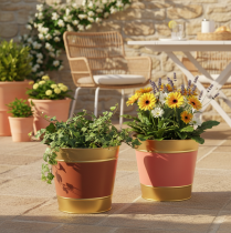 Produkt Doniczka metalowa/doniczka/saszetka, Ø26cm, wys. 22cm, 4 sztuki