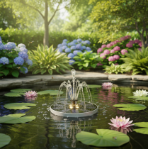 Produkt Pompa solarna do oczek wodnych, pływająca dekoracyjna fontanna z diodami LED, 16 cm