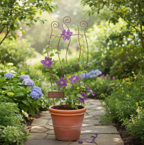 Produkt Metalowa kratka ogrodowa o zakrzywionym kształcie do roślin pnących, 110 cm