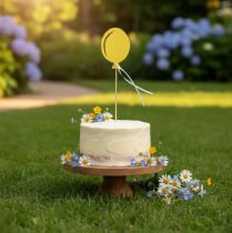 Produkt Kwiatek dekoracja bukietu ozdoba na wierzch tortu balon żółty 28cm 8 szt