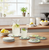 Produkt Cytrynowe dekoracyjne podkładki ceramiczne okrągłe różne Ø10,5cm 6szt