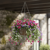 Produkt Kosz metalowy do zawieszania dekoracji metalowych biały szary Ø24cm W19cm