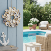 Produkt Ozdoba w kształcie muszli ostrygowej, marynistyczny dodatek do domu, naturalna dekoracja ścienna, 12 cm