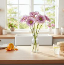Produkt Sztuczne kwiaty ogrodowe Gerbera, fioletowe, 47 cm, 6 sztuk