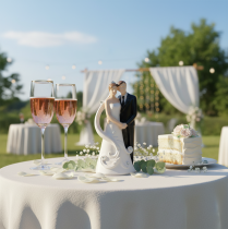 Produkt Figurka ślubna panna młoda i pan młody 10,5cm