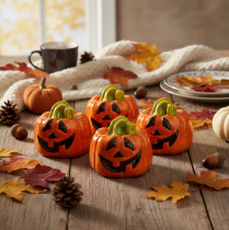 Produkt Dekoracyjna ceramiczna figurka dyni na jesień i Halloween, 8 cm