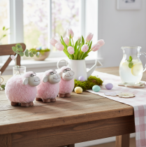 Produkt Różowa owca w okularach i futerku ceramicznym 10,5×5,5×9cm 3szt