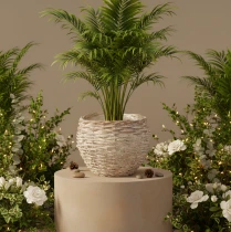 Produkt Okrągły pleciony kosz, duży dekoracyjny kosz do sadzenia, 23 cm