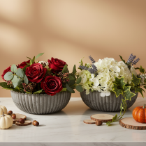Produkt Miska okrągła, ryflowana, dekoracyjna do kompozycji kwiatowych, 20 cm, 2 sztuki