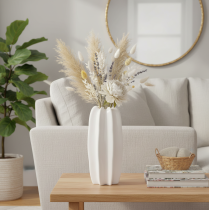 Produkt Wazon żebrowany, nowoczesny ceramiczny wazon na suszone kwiaty, 40 cm