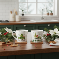 Produkt Kubek ceramiczny Merry Christmas motyw samochodu świątecznego 10cm 2 szt.
