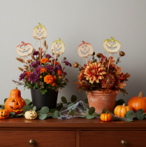 Produkt Dynia dekoracyjna z twarzą, dekoracja na Halloween, 31 cm, 12 sztuk