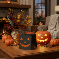Produkt Doniczka z papierowej torby w kształcie dyni, dekoracja na Halloween, 10 cm, 6 szt.