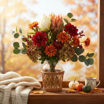 Produkt Sztuczny kwiat Protea Leucadendron na długiej łodydze, 65 cm, 3 sztuki