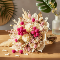 Produkt Bukiet suszonych kwiatów Craspedia do florystyki, 55 cm, 20 szt.