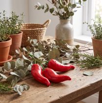 Produkt Czerwona papryczka chili w formie atrapy 9 cm na gałęzi