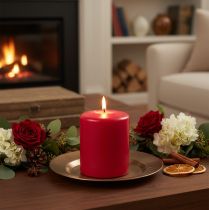 Produkt Zamów naturalną świecę woskową PURE, aby stworzyć w salonie przyjemną atmosferę (9 cm).