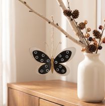 Produkt Wall Art Butterfly Deco Czarny Biały Złoty Metal 15cm