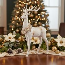 Produkt Dekoracyjna figurka jelenia z szyszką do dekoracji zimowej, 49 cm