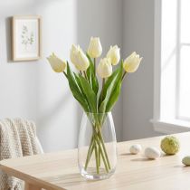 Produkt Tulipany dekoracyjne sztuczne kwiaty biało-kremowe 20cm 6 szt