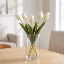 Produkt Dekoracyjne sztuczne kwiaty tulipanów do stylowych wnętrz, 40 cm, 5 szt.