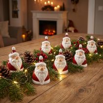 Produkt Figurka Ceramiczna Świętego Mikołaja, czerwono-biała, 6,4cm – Świąteczna dekoracja świąteczna – 6 szt