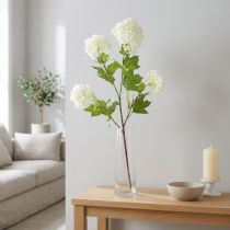 Produkt Sztuczna gałązka kaliny Snowball Białe kwiaty D90cm