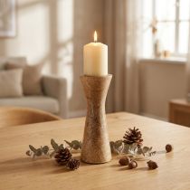 Produkt Świecznik Nowoczesny świecznik Drewno Naturalne Ø6cm W16cm