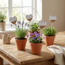 Produkt Kwiatowe serce w kształcie korka liliowe w stylu wiejskim 7×0,5×7cm 12szt
