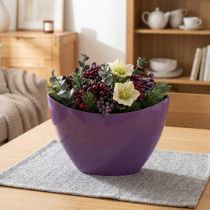 Produkt Ozdobna miska w kształcie łódki na rośliny fioletowa 20×9cm W12cm