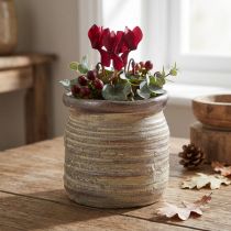 Produkt Ceramiczna doniczka wazon dekoracyjny metaliczny szary brązowy 14×14cm